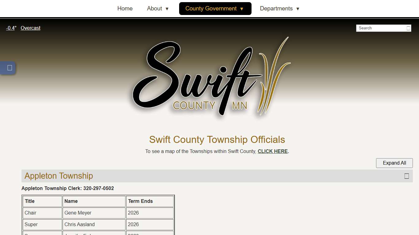 Township Officials - Swift County, MN
